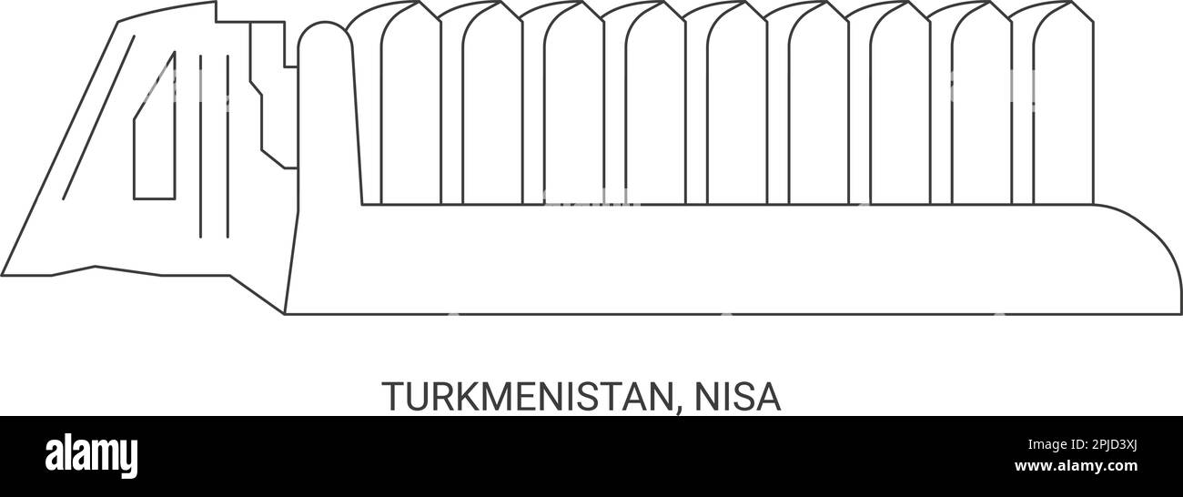Turkmenistan, Nisa, travel landmark vector illustration Stock Vector ...