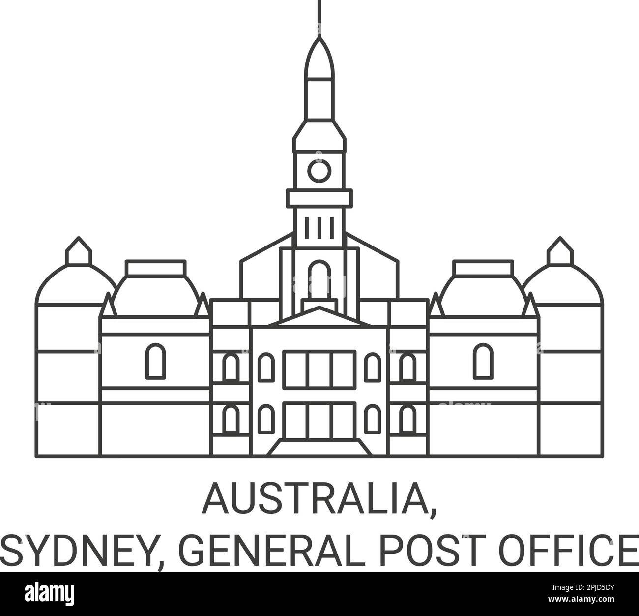 Australia, Sydney, General Post Office travel landmark vector illustration Stock Vector