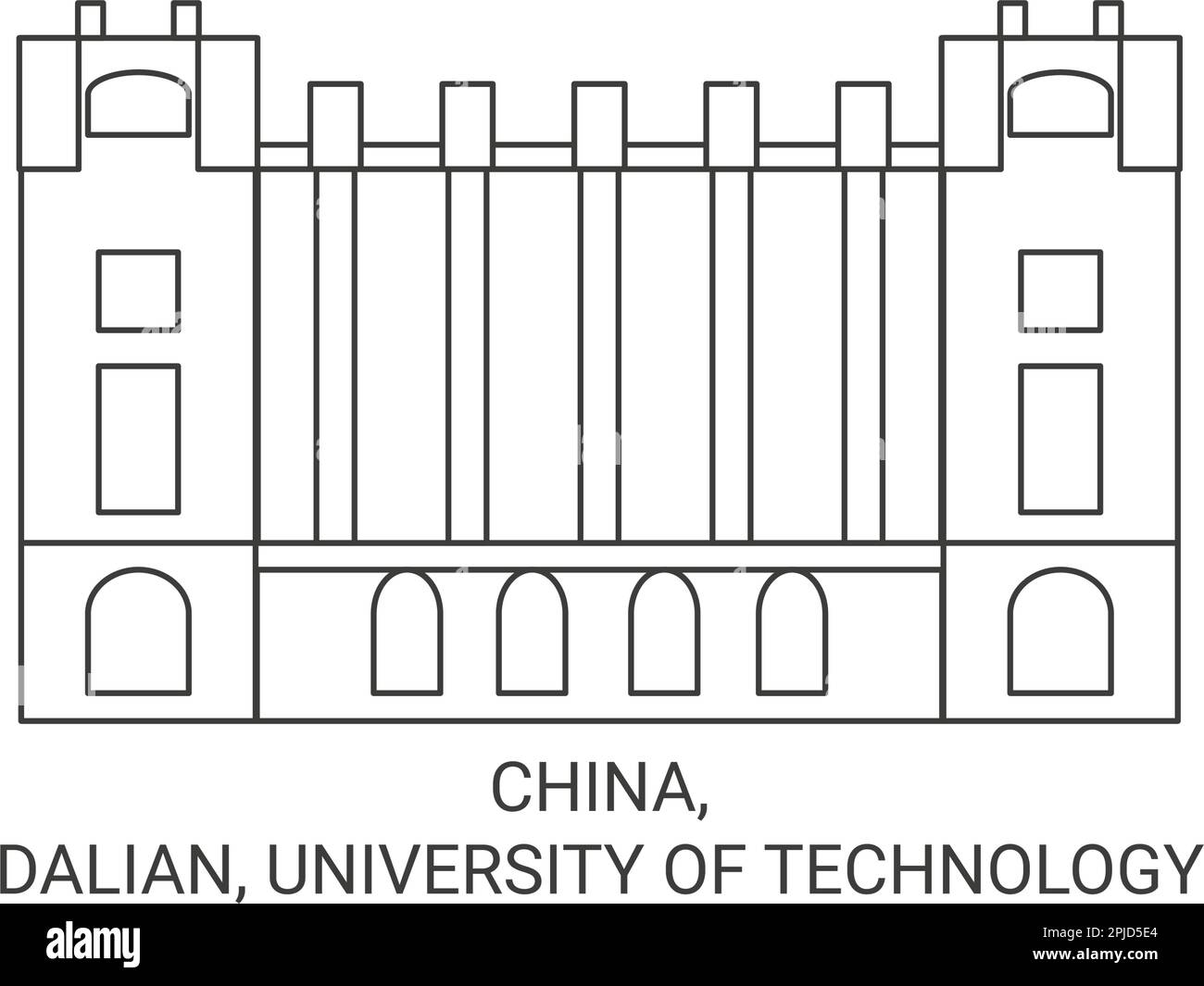 China dalian university of technology travel landmark vector