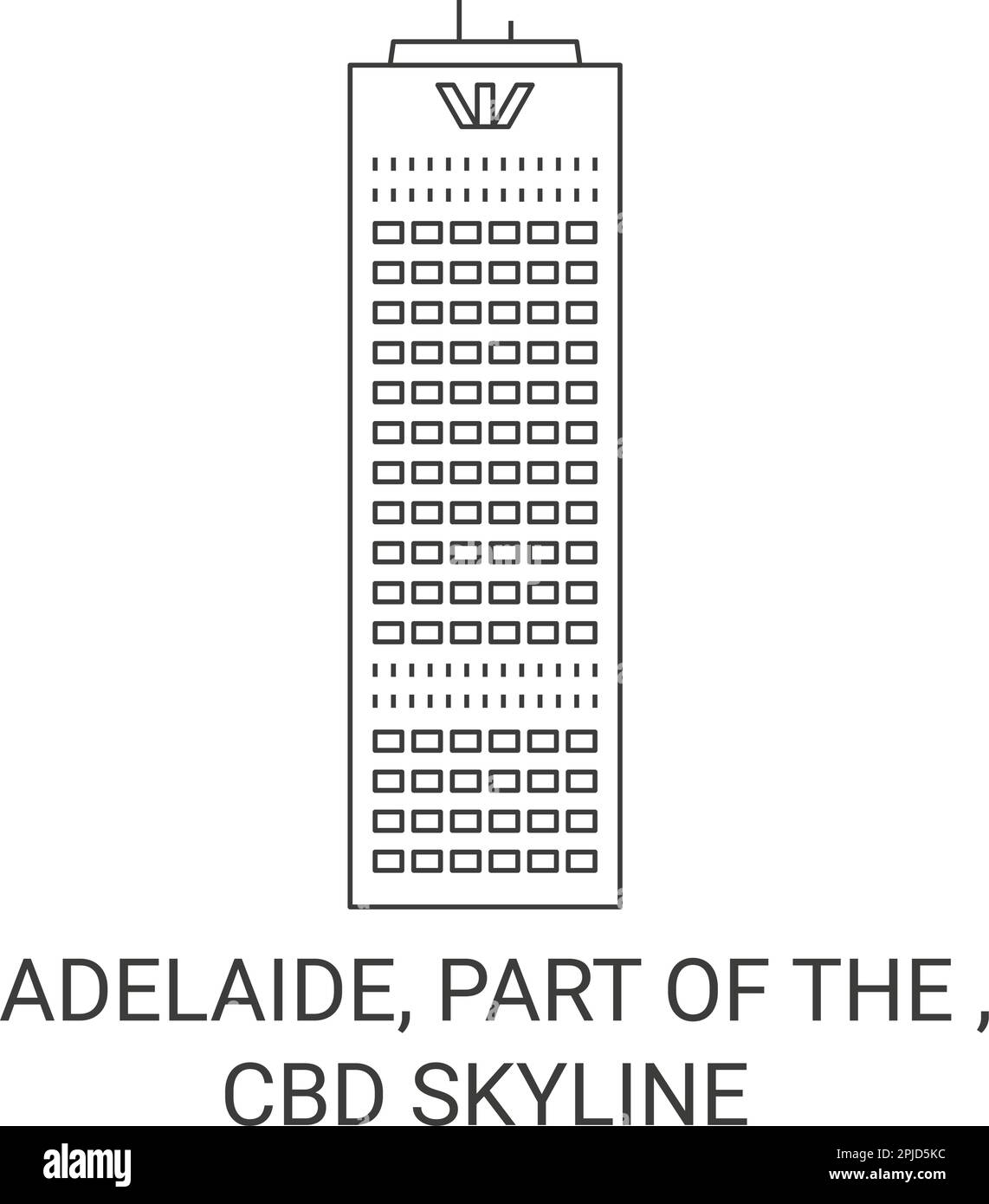Australia, Adelaide, Part Of The , Cbd Skyline travel landmark vector illustration Stock Vector