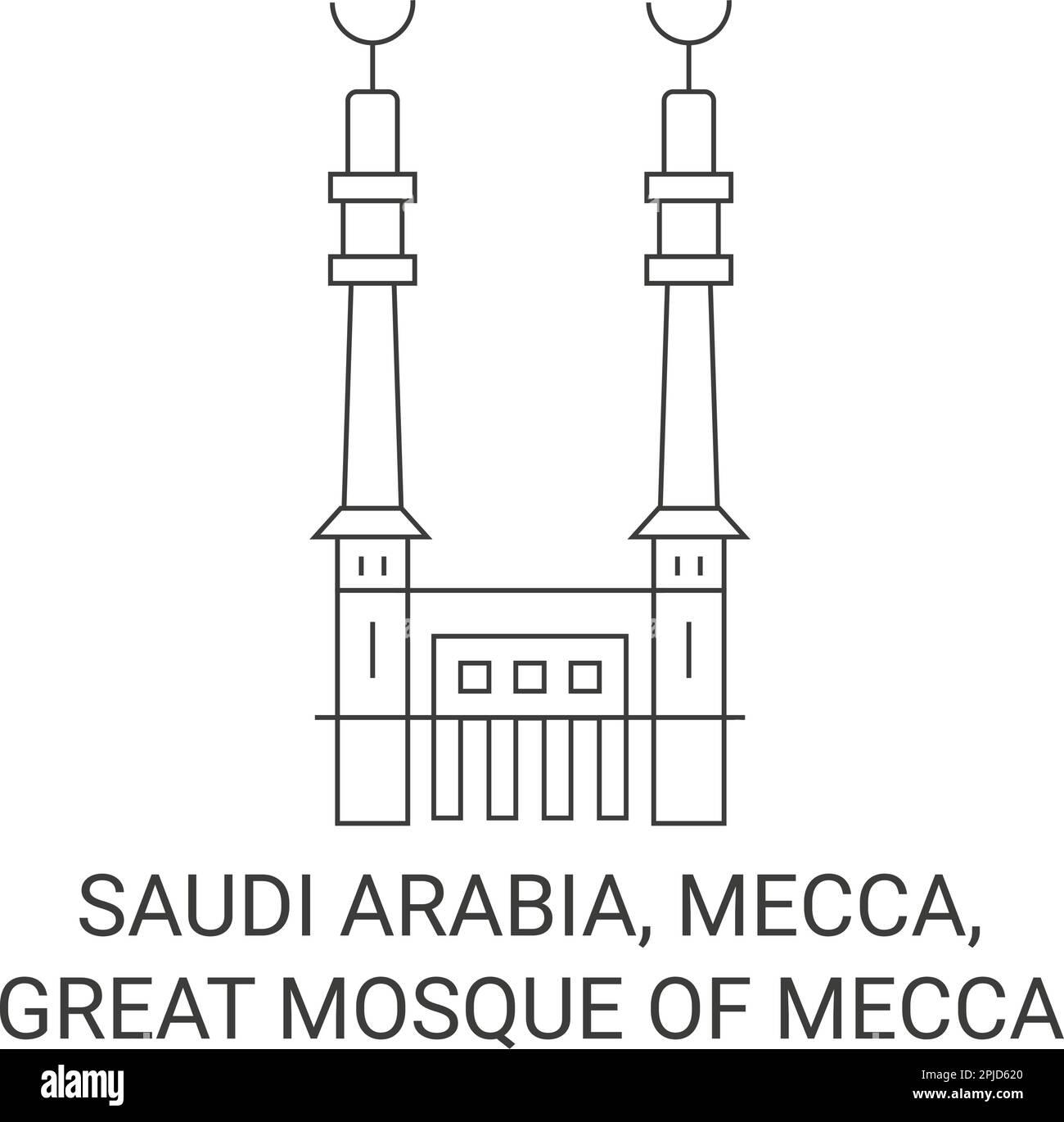 Saudi Arabia, Mecca, Great Mosque Of Mecca travel landmark vector