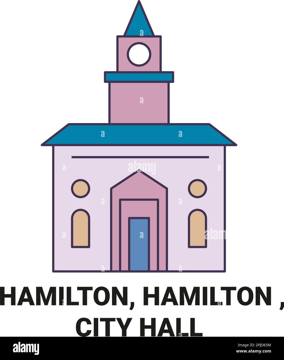 Canada, Hamilton, Hamilton , City Hall travel landmark vector illustration Stock Vector