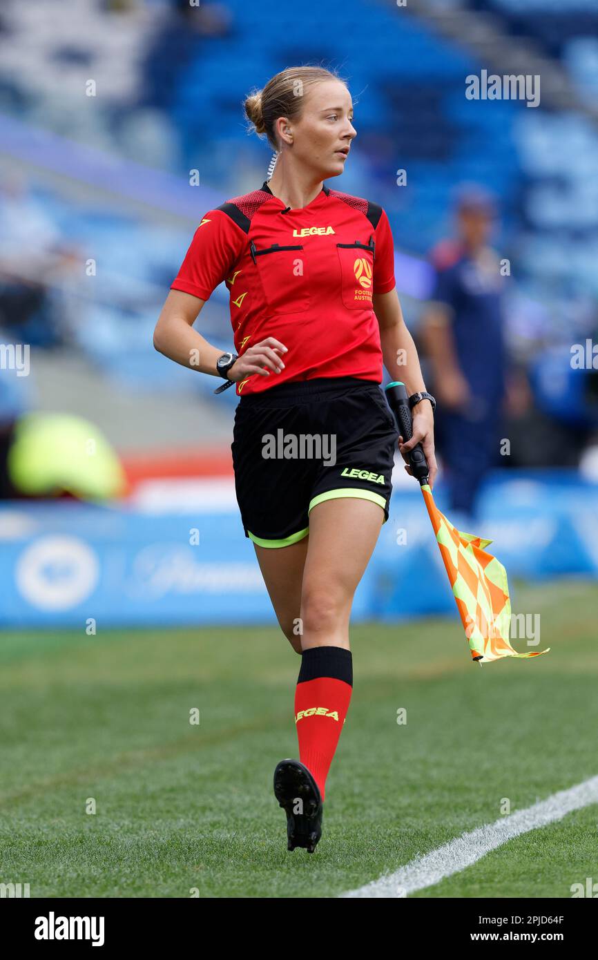 Assistant referee, Maddy Allum in action during the match between