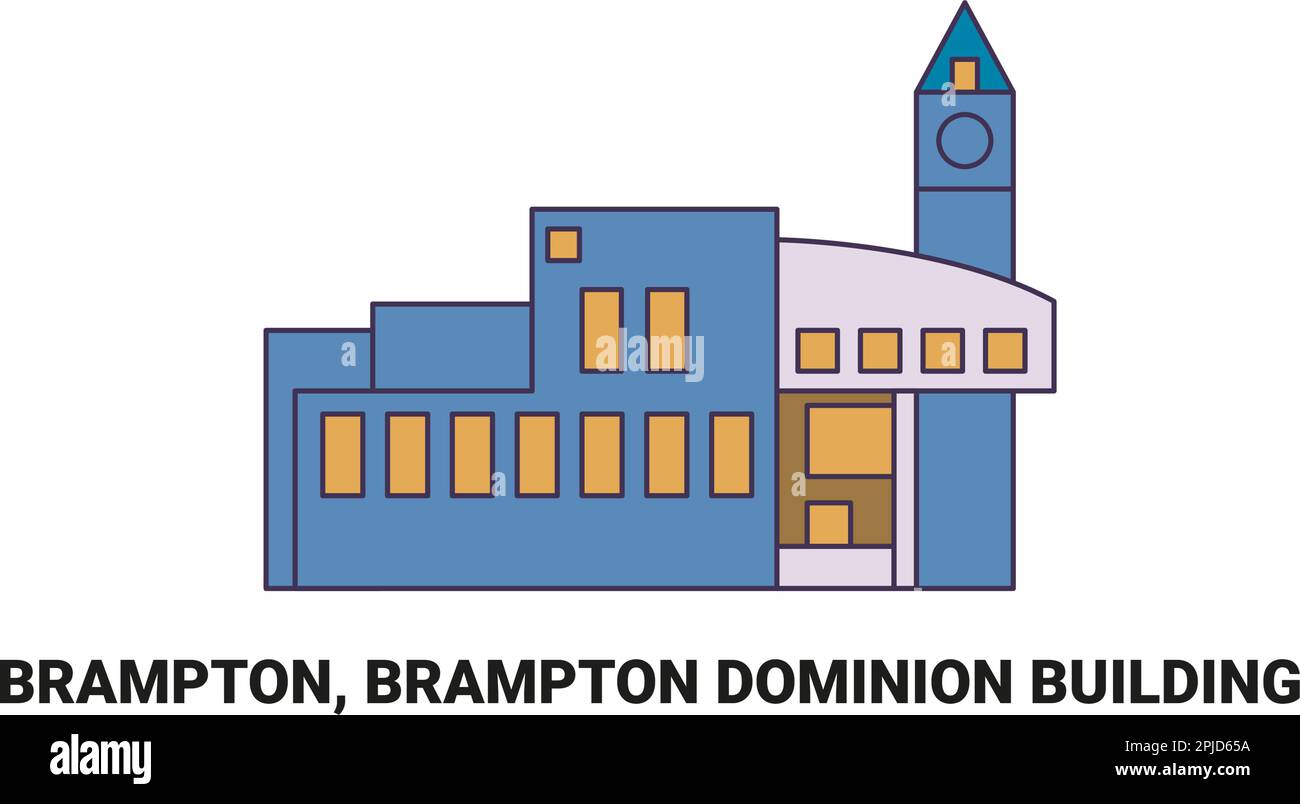 Canada, Brampton, Brampton Dominion Building, travel landmark vector illustration Stock Vector