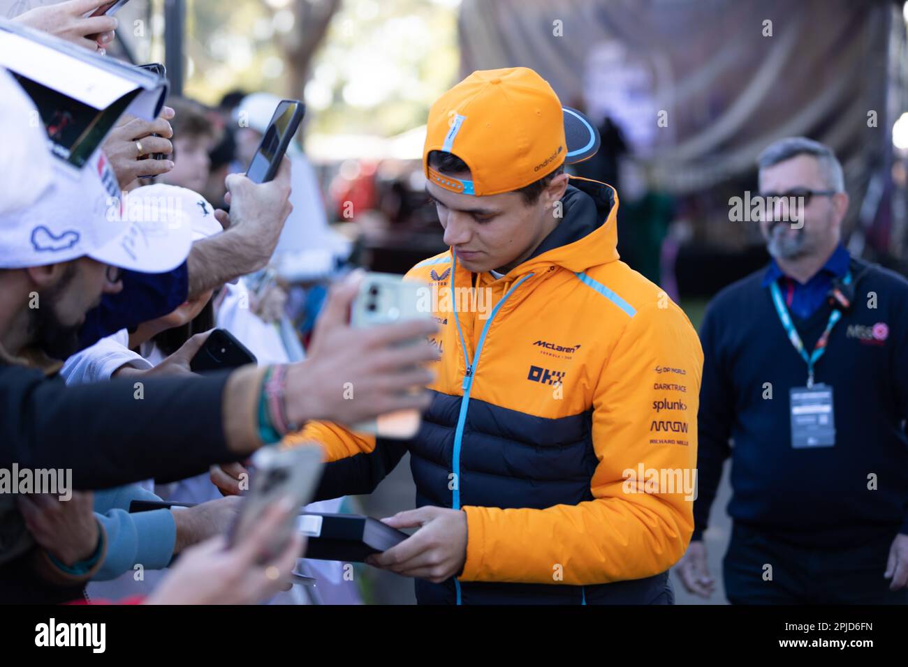 Formula 1 racing driver signing autographs hi-res stock photography and ...