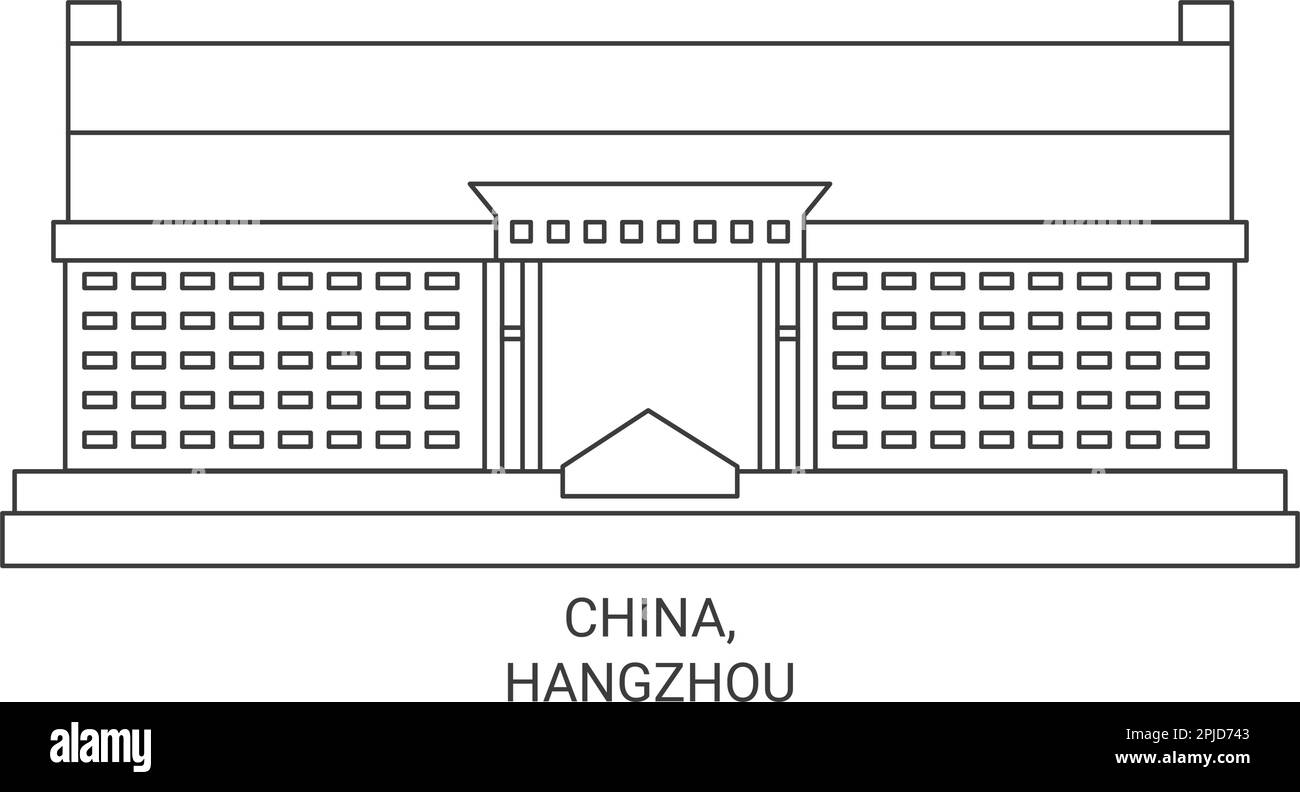 China, Hangzhou travel landmark vector illustration Stock Vector Image