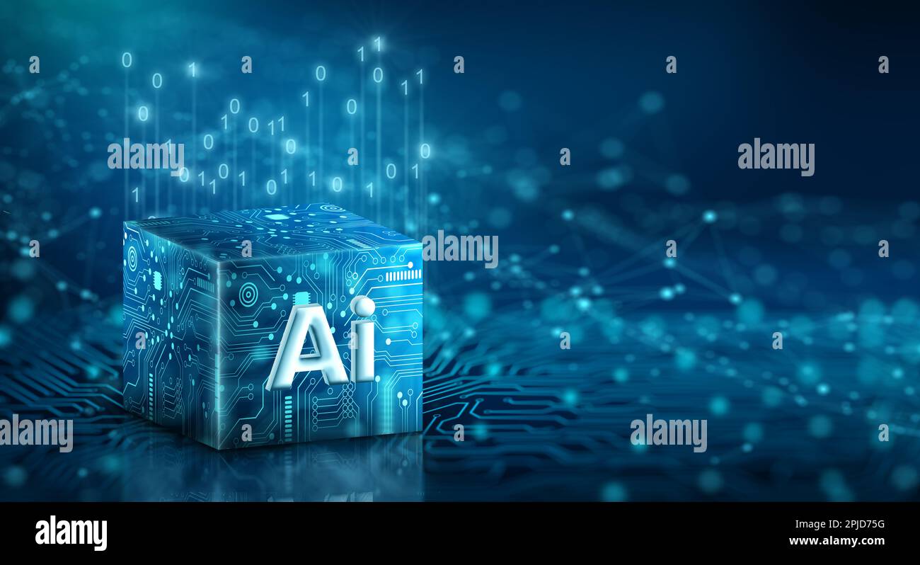 Ai Processor chip of Cube Technology. Big data storage, Cloud computing ...