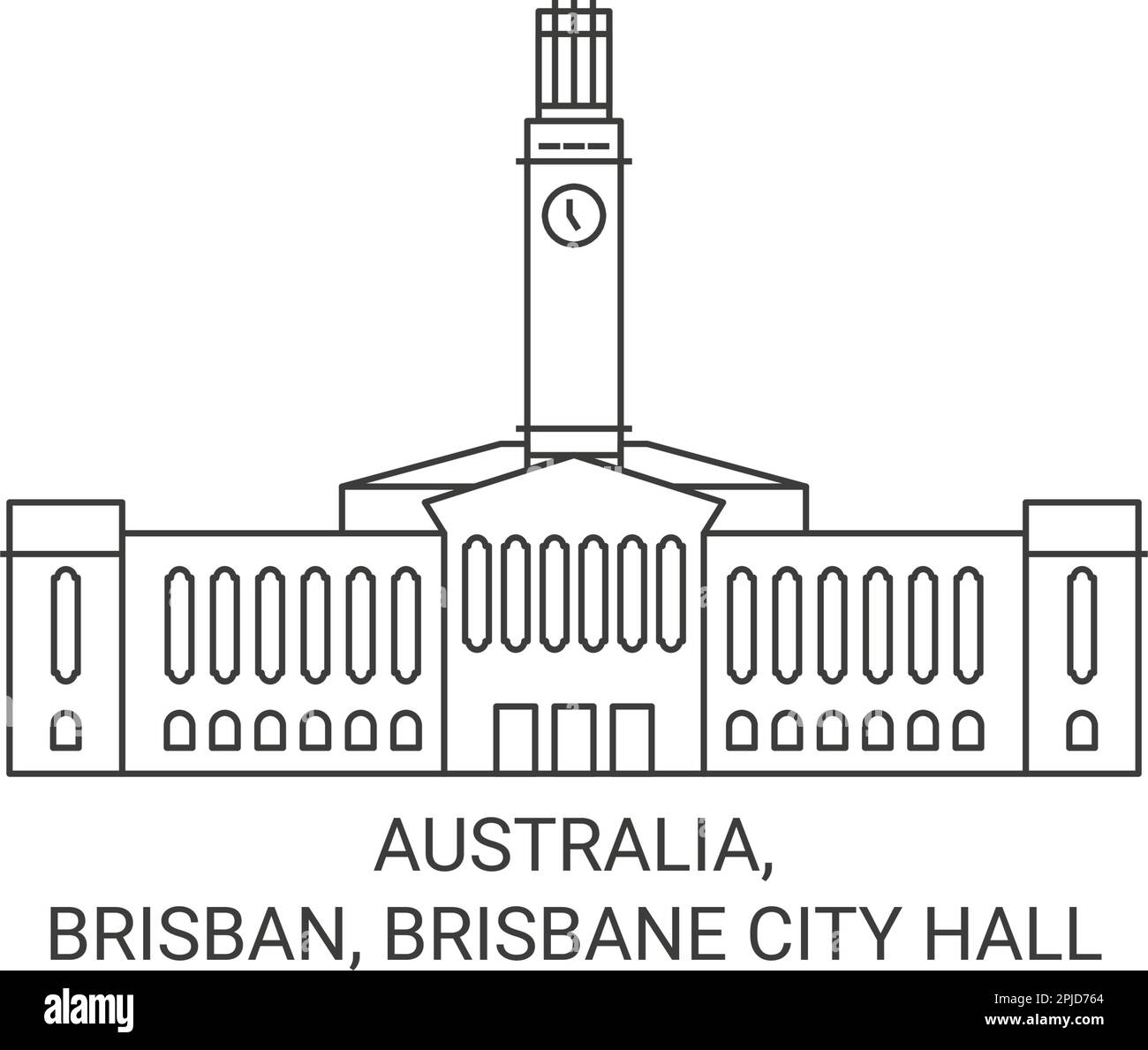 Australia, Brisban, Brisbane City Hall travel landmark vector