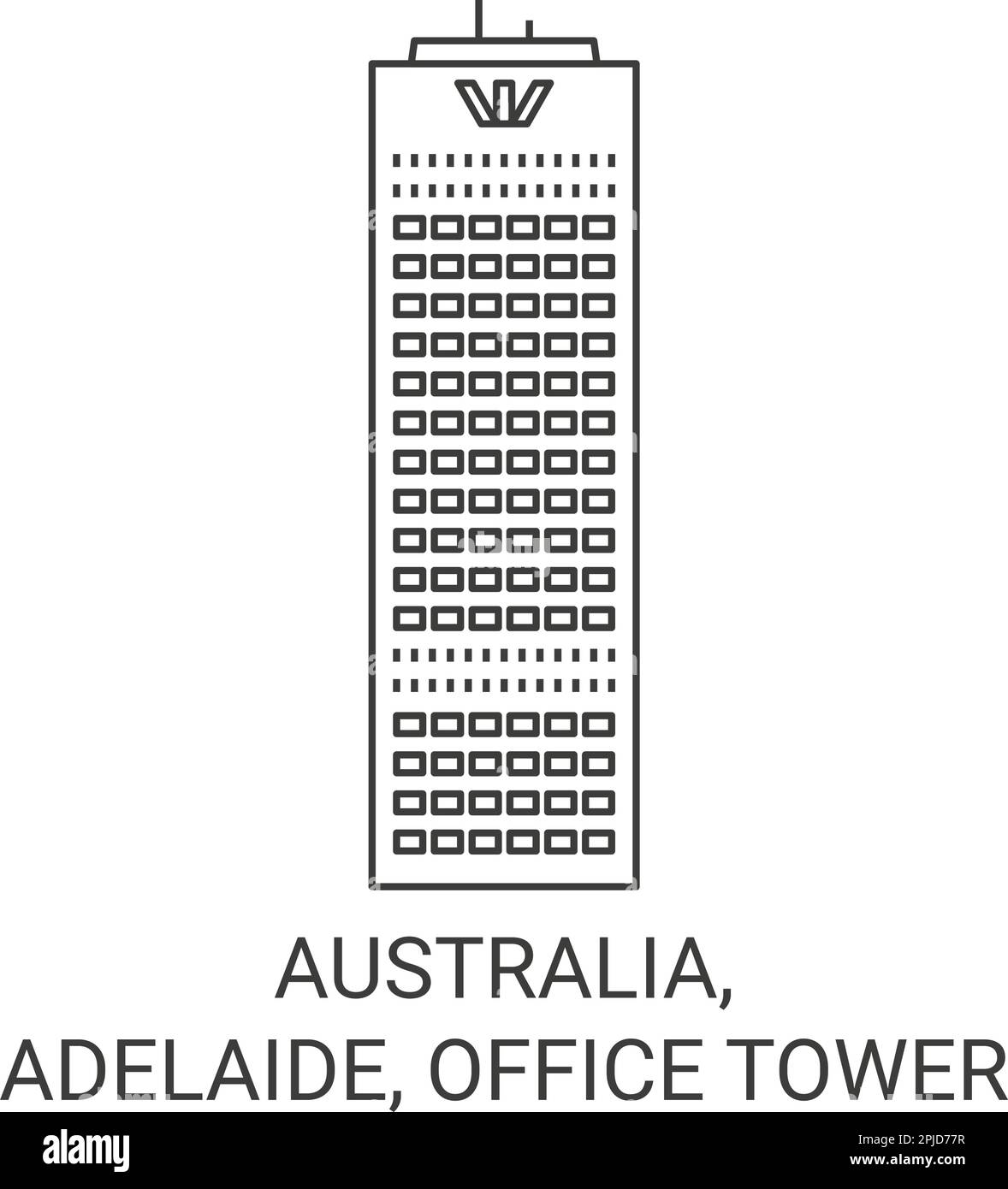 Australia, Adelaide, Office Tower travel landmark vector illustration 