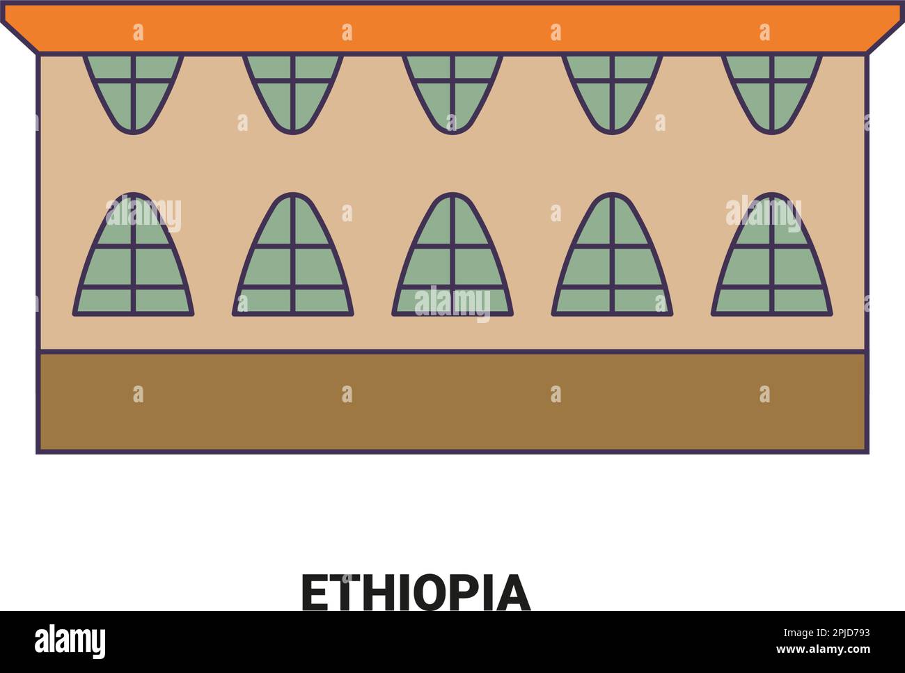 Ethiopia travel landmark vector illustration Stock Vector