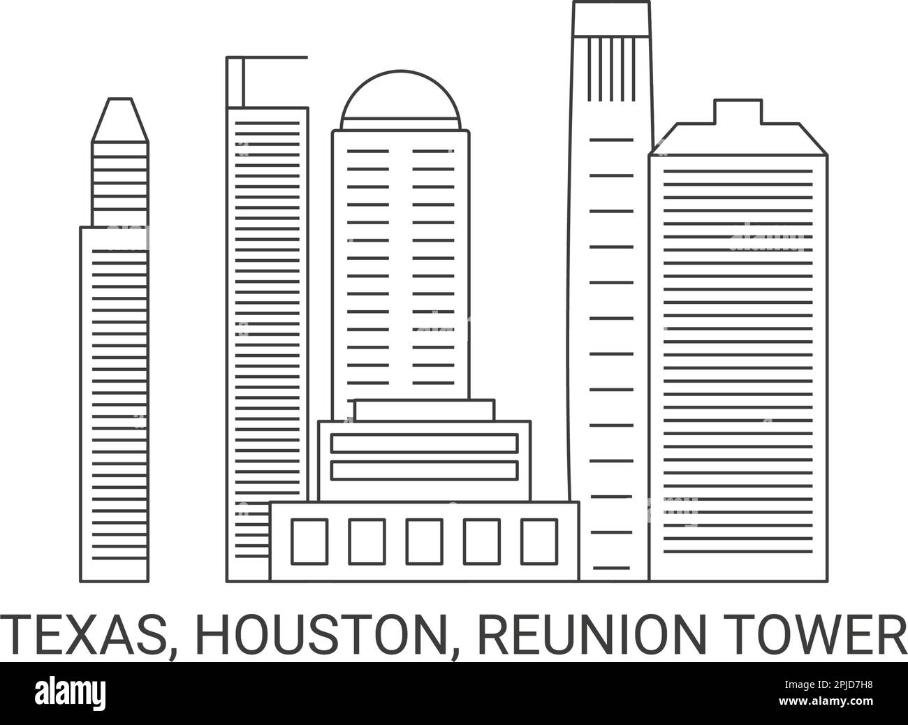 United States, Texas, Houston, Reunion Tower, travel landmark vector