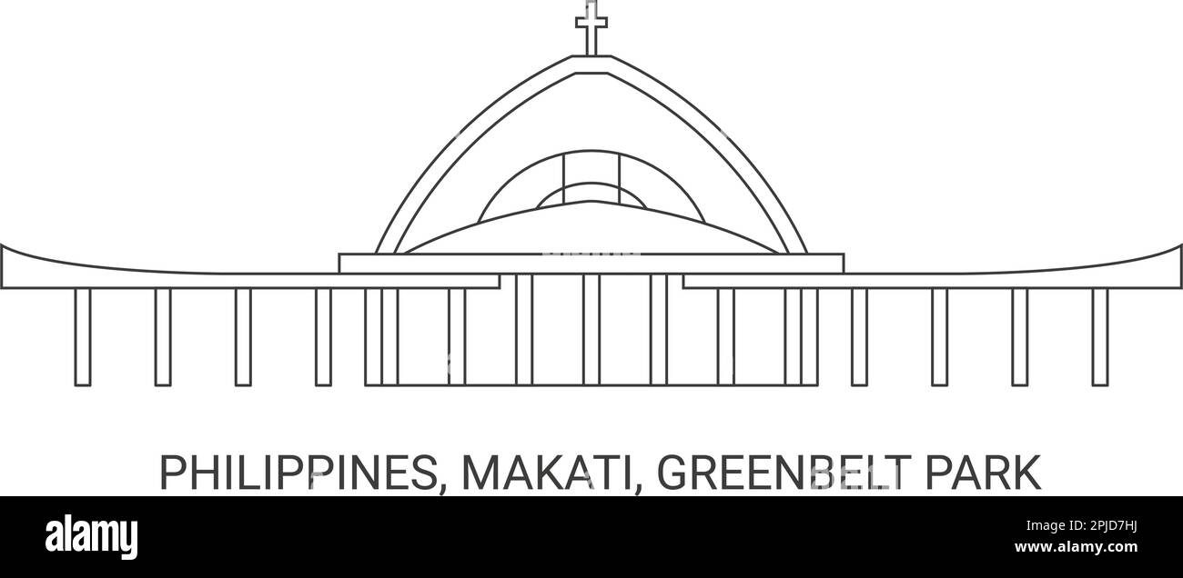 Philippines, Makati, Greenbelt Park, travel landmark vector
