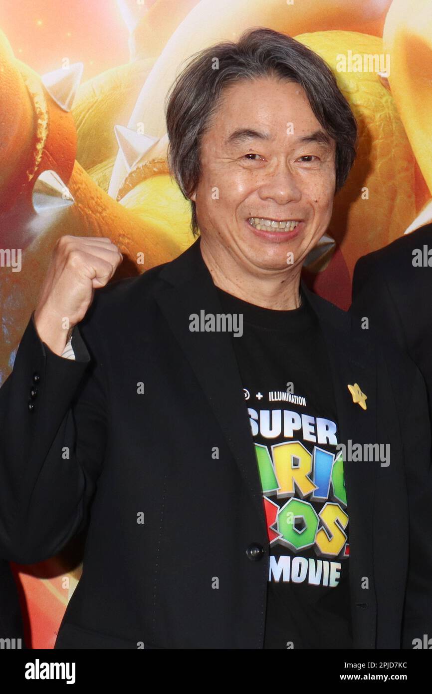 Shigeru Miyamoto 04/01/2023 The Special Screening of The Super Mario Bros.  Movie held at the Regal LA Live in Los Angeles, CA. Photo by I. Hasegawa /  HNW/ Picturelux Stock Photo - Alamy