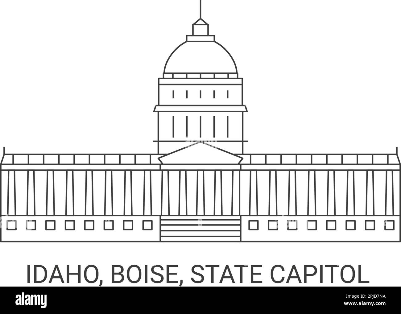 United States, Idaho, Boise, State Capitol, travel landmark vector