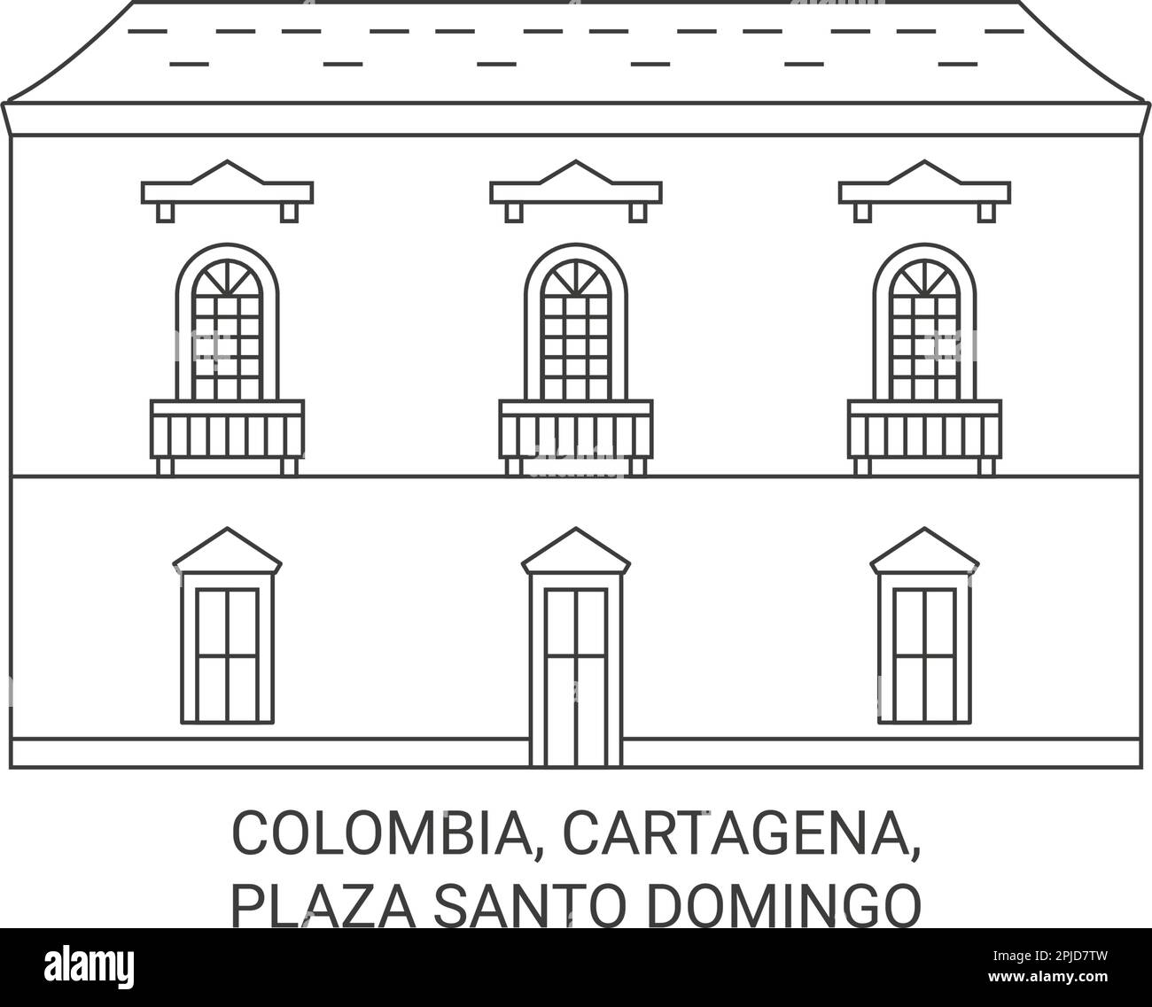 Colombia, Cartagena, Plaza Santo Domingo travel landmark vector illustration Stock Vector