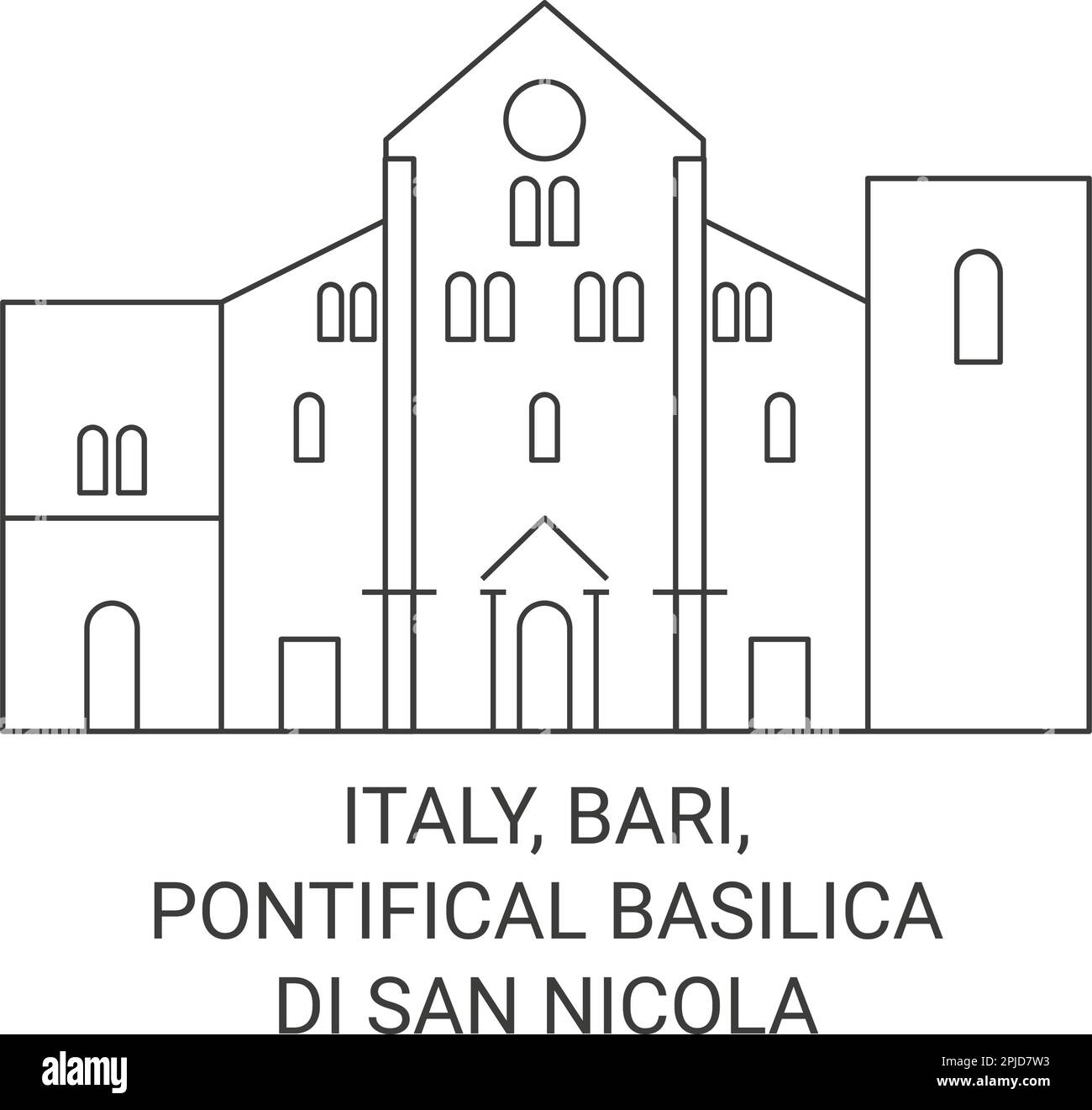 Italy, Bari, Pontifical Basilica Di San Nicola travel landmark vector