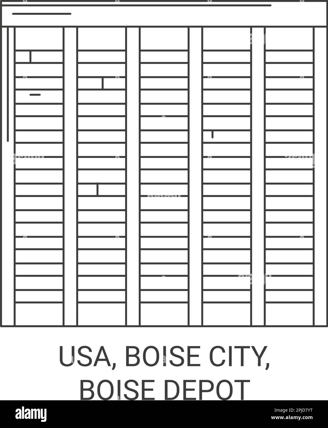 Usa, Boise City, Boise Depot travel landmark vector illustration Stock Vector