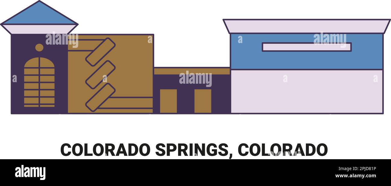 United States, Colorado Springs, Colorado travel landmark vector illustration Stock Vector