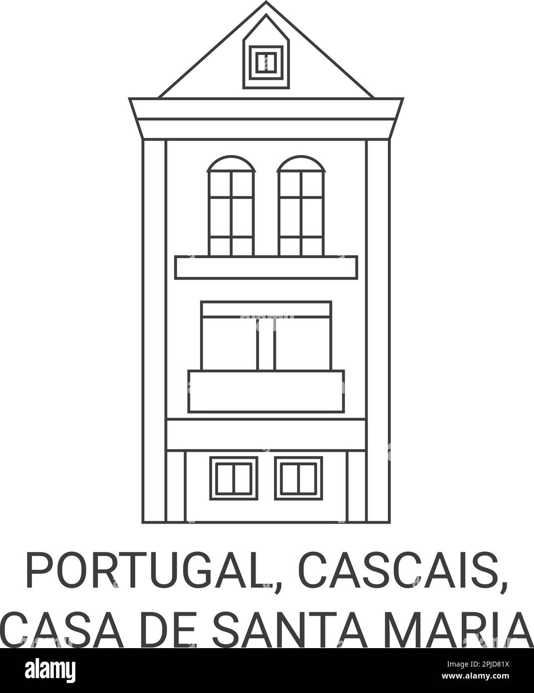 Portugal, Cascais, Casa De Santa Maria travel landmark vector