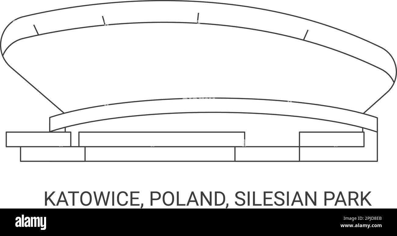 Poland, Katowice, Silesian Park travel landmark vector illustration Stock Vector