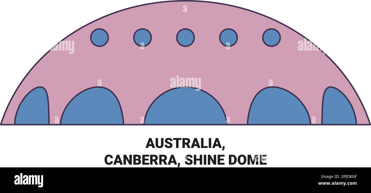 Australia, Canberra, Shine Dome travel landmark vector illustration Stock Vector