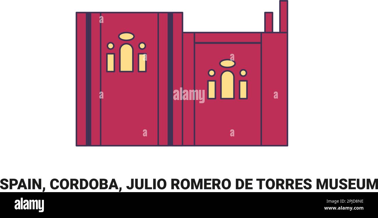 Spain, Cordoba, Julio Romero De Torres Museum, travel landmark vector illustration Stock Vector