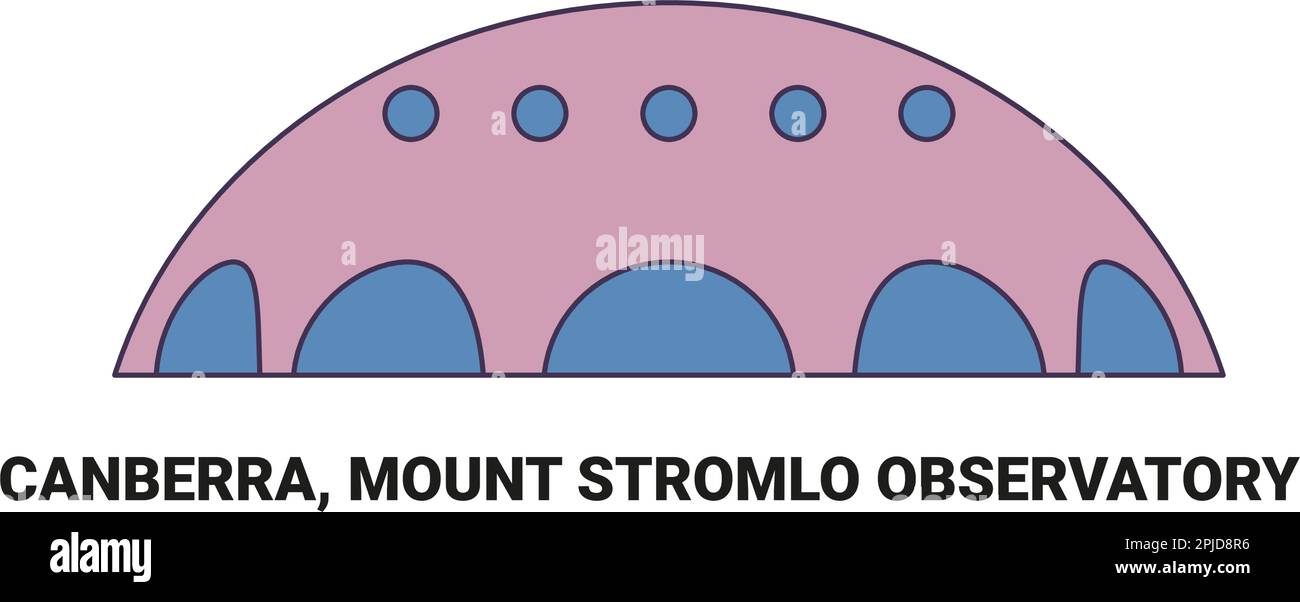 Australia, Canberra, Mount Stromlo Observatory, travel landmark vector illustration Stock Vector