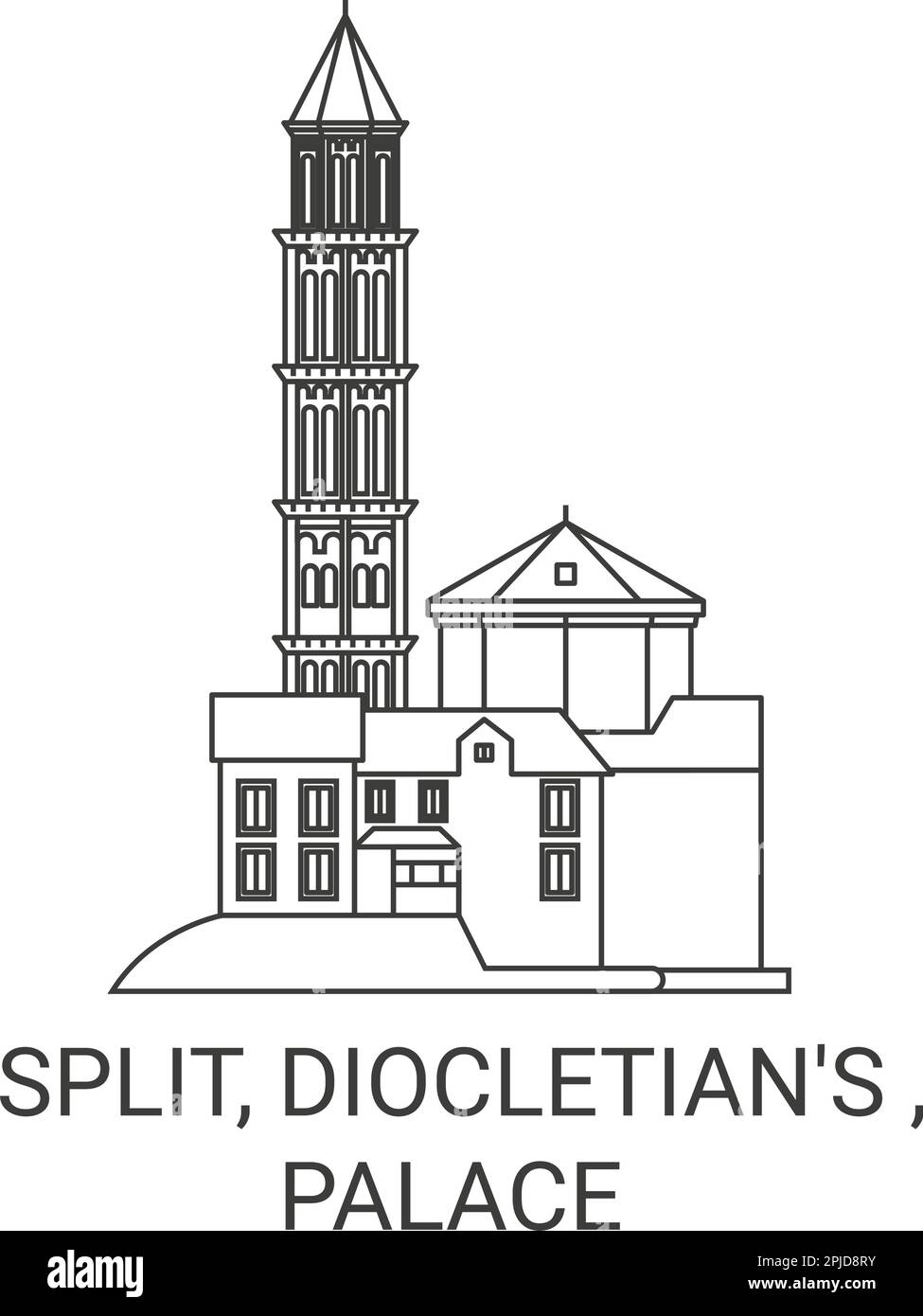 Croatia, Split, Diocletian's , Palace travel landmark vector