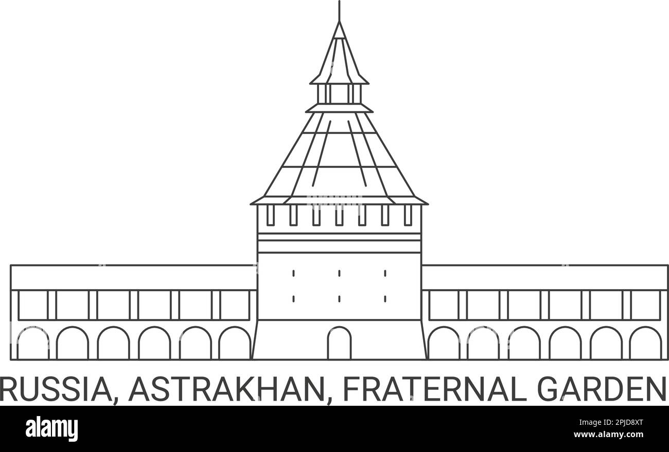Russia, Astrakhan, Fraternal Garden, travel landmark vector