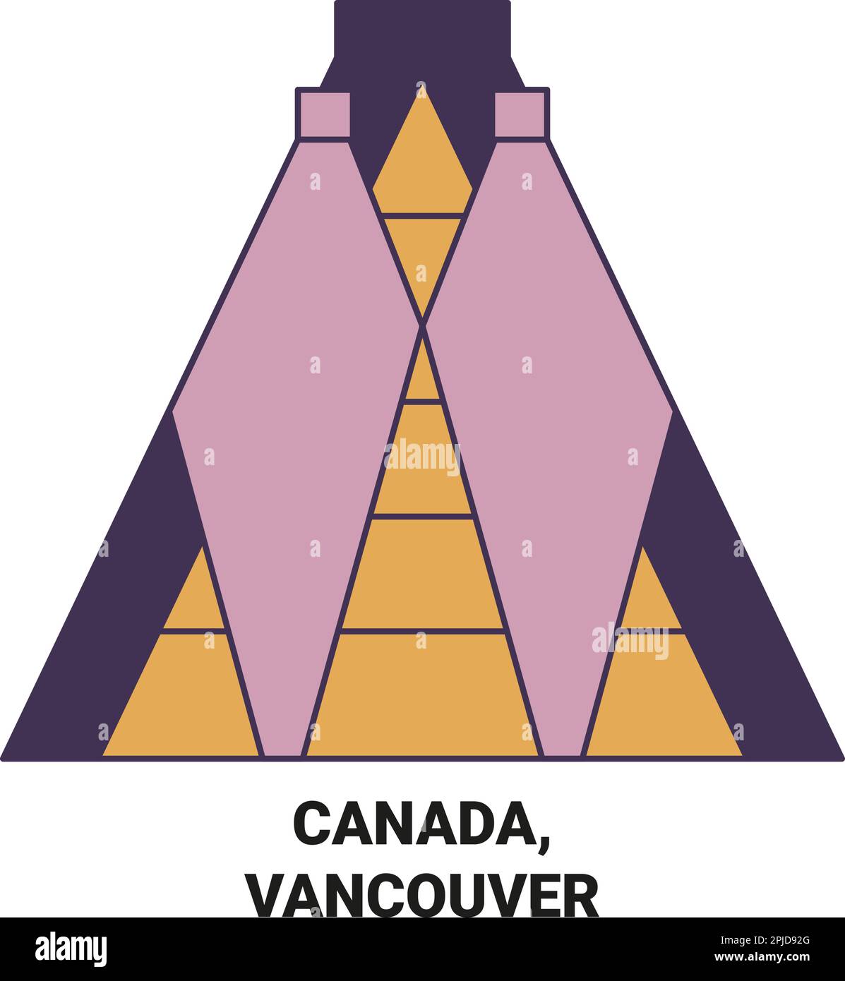 Canada Vancouver Travel Landmark Vector Illustration Stock Vector canada-vancouver-travel-landmark-vector-illustration-stock-vector