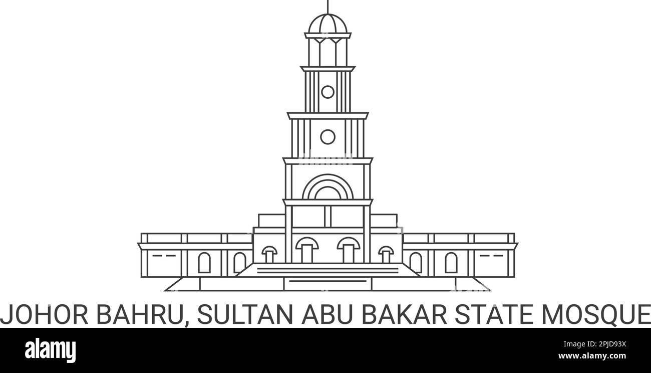 Malaysia, Johor Bahru, Sultan Abu Bakar State Mosque, travel landmark ...