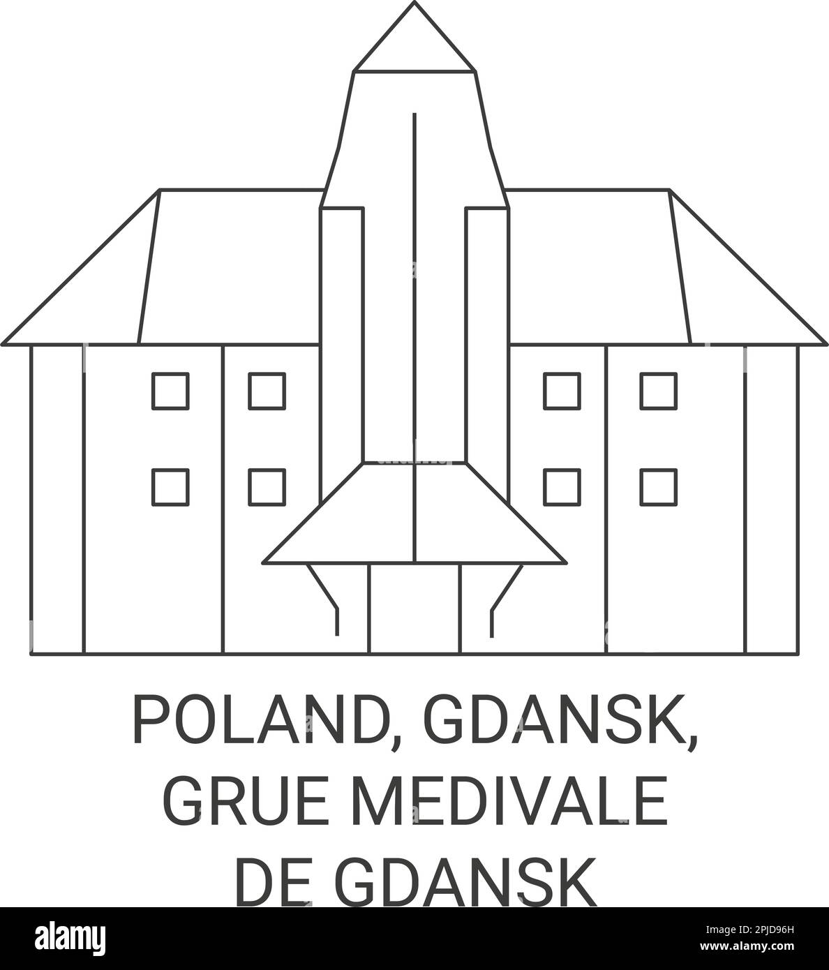 Poland, Gdansk, Grue Medivale travel landmark vector illustration Stock Vector