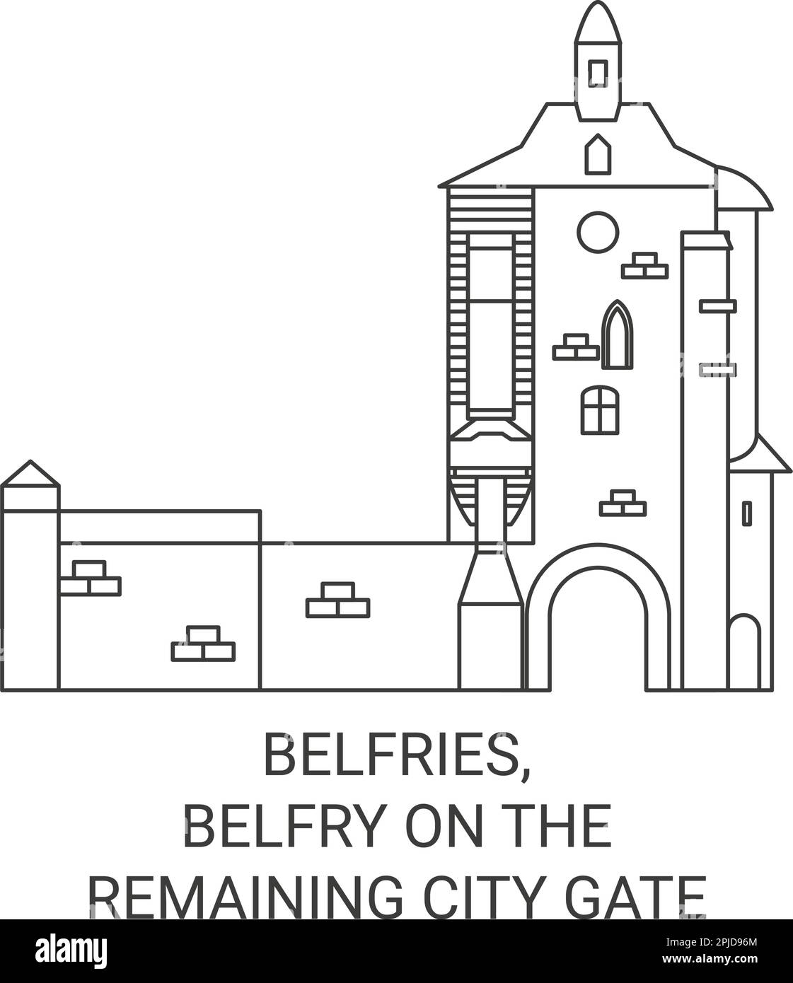 Belguim, Belfries, Belfry On The Remaining City Gate travel landmark ...
