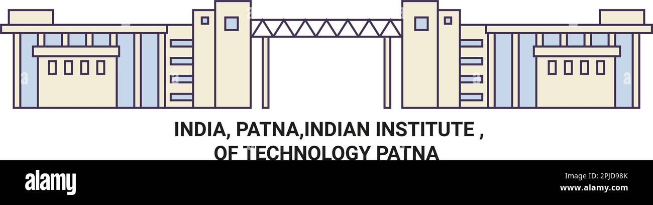 India, Patna,Indian Institute , Of Technology Patna travel landmark vector illustration Stock Vector