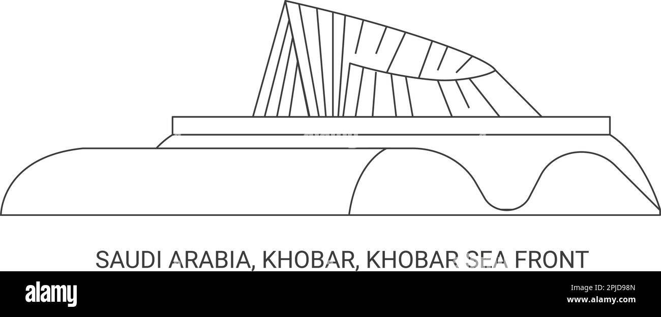 Saudi Arabia, Khobar, Khobar Sea Front, travel landmark vector illustration Stock Vector