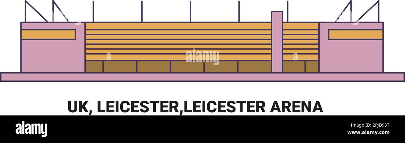 England, Leicester,Leicester Arena travel landmark vector illustration Stock Vector