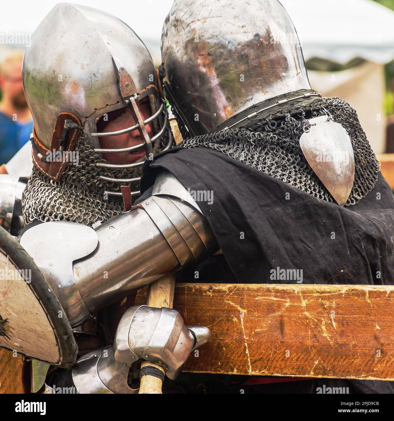 Historical Medieval  Buhurt Battles in Hämeenlinna Finland Stock Photo