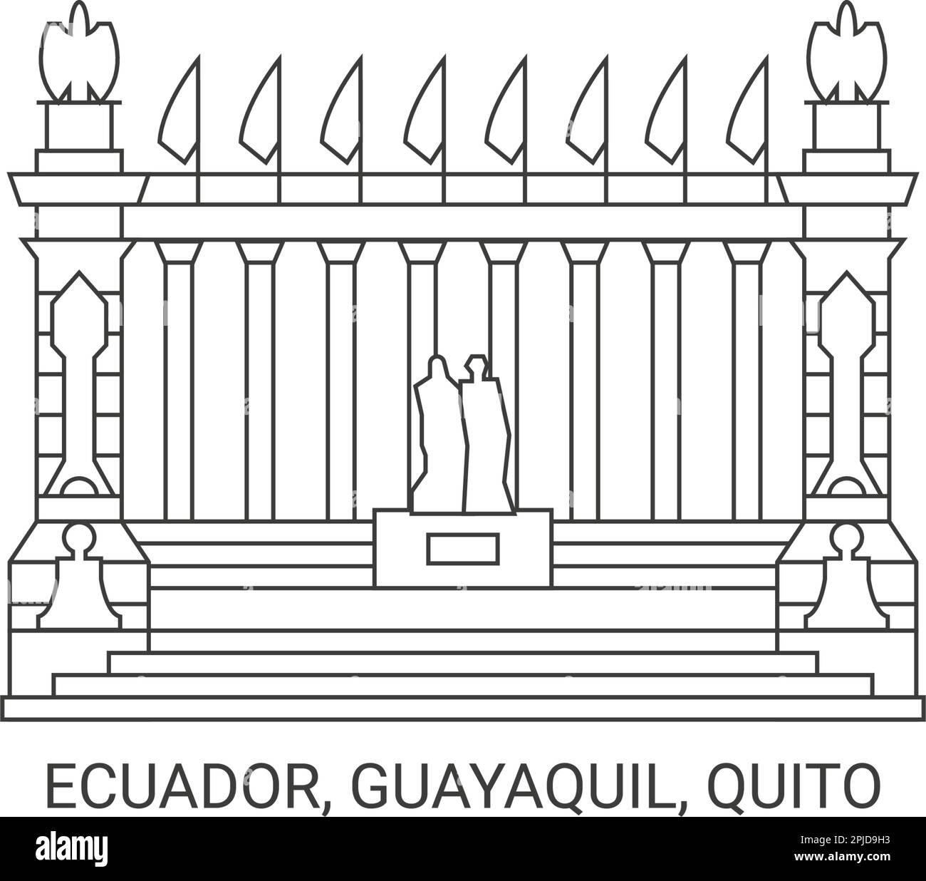 Ecuador, Guayaquil, Quito, Malecn 000 travel landmark vector