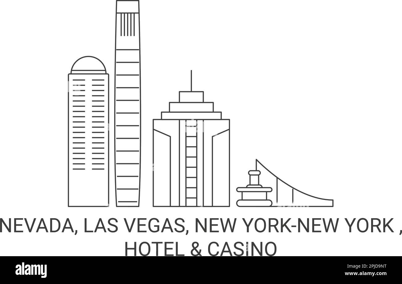 United States, Nevada, Las Vegas, New Yorknew York , Hotel & Casino travel landmark vector illustration Stock Vector