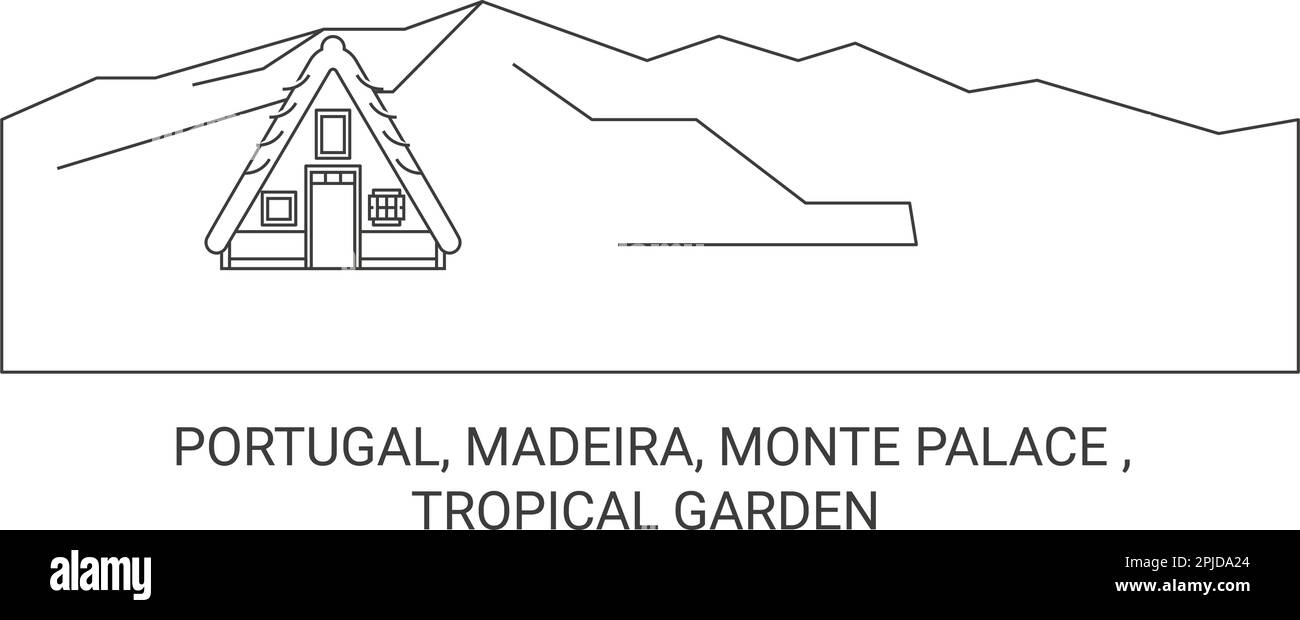 Maonte Vector Portugal, Madeira, Monte Palace , Tropical Garden travel landmark ...