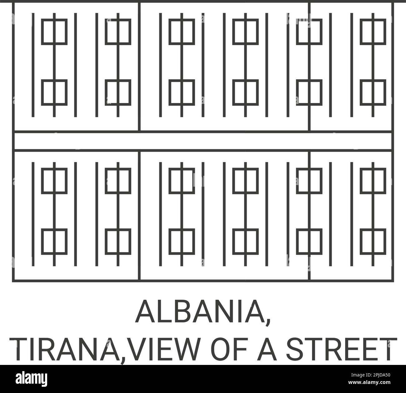 Albania, Tirana,View Of A Street travel landmark vector illustration Stock Vector