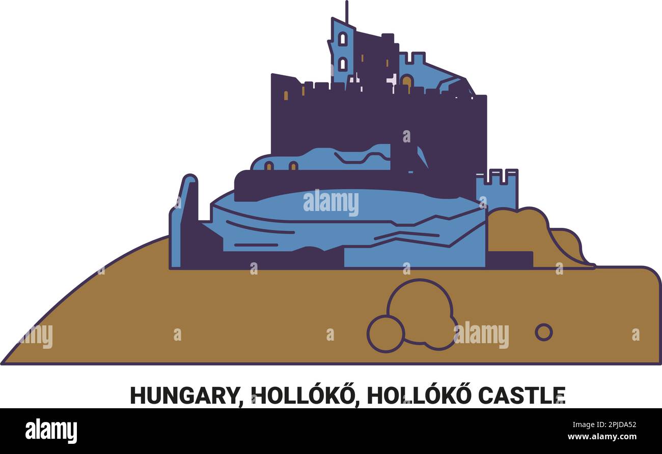 Hungary, Holloko, Holloko Castle travel landmark vector illustration Stock Vector