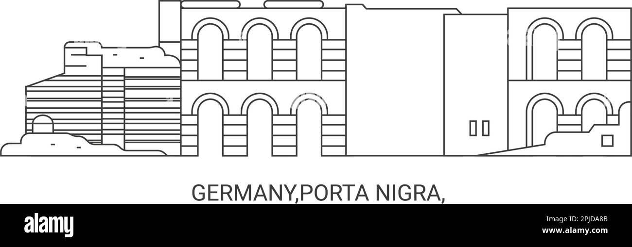 Germany,Porta Nigra, travel landmark vector illustration Stock Vector