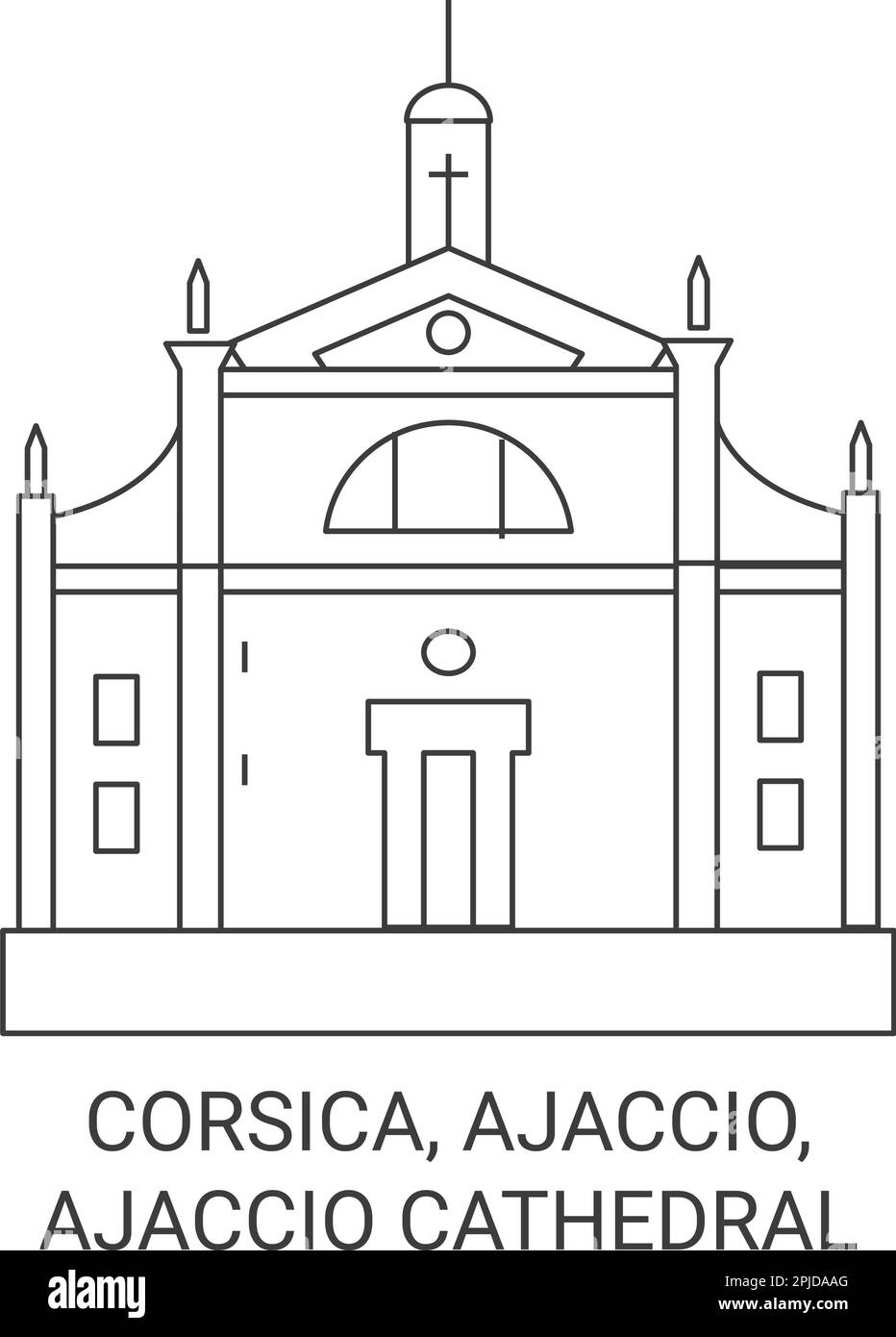 Ajaccio corsica cathedral Stock Vector Images Alamy