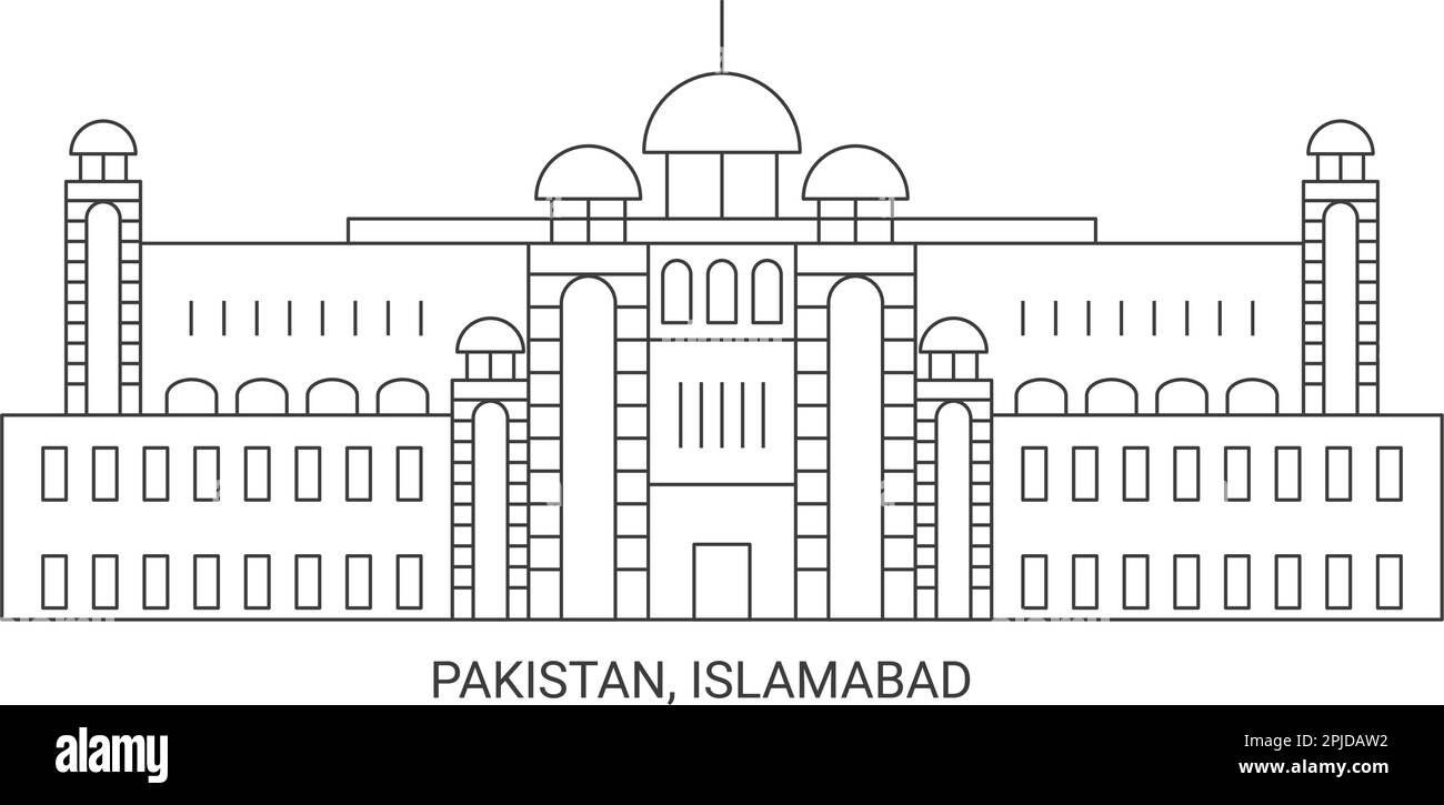 Pakistan, Islamabad travel landmark vector illustration Stock Vector ...