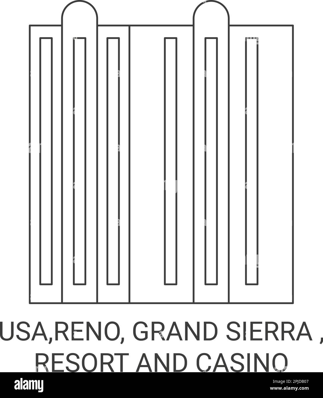 Usa, Reno, Grand Sierra , Resort And Casino travel landmark vector illustration Stock Vector