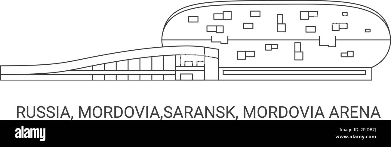 Russia, Mordovia,Saransk, Mordovia Arena, travel landmark vector illustration Stock Vector
