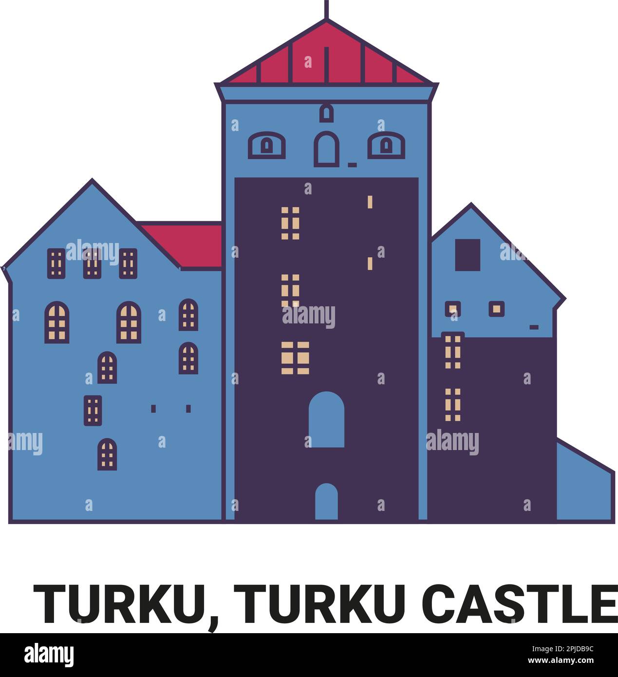 Finland Turku Turku Castle Travel Landmark Vector Illustration Stock Finland Turku Turku Castle Travel Landmark Vector Illustration Stock