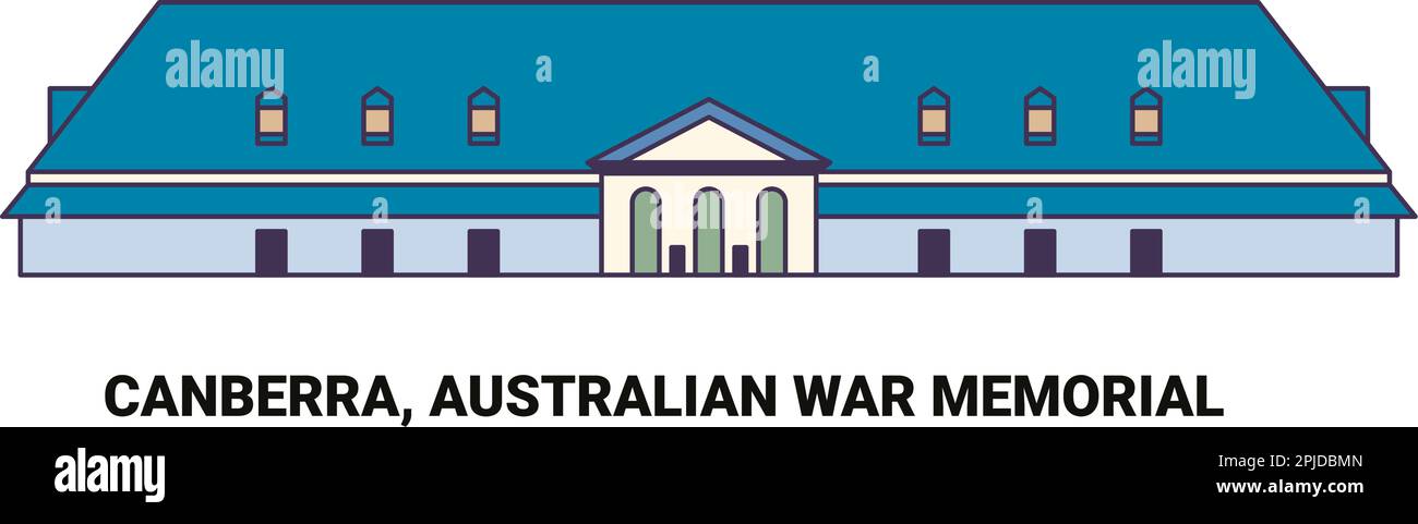 Australia, Canberra, Australian War Memorial travel landmark vector illustration Stock Vector