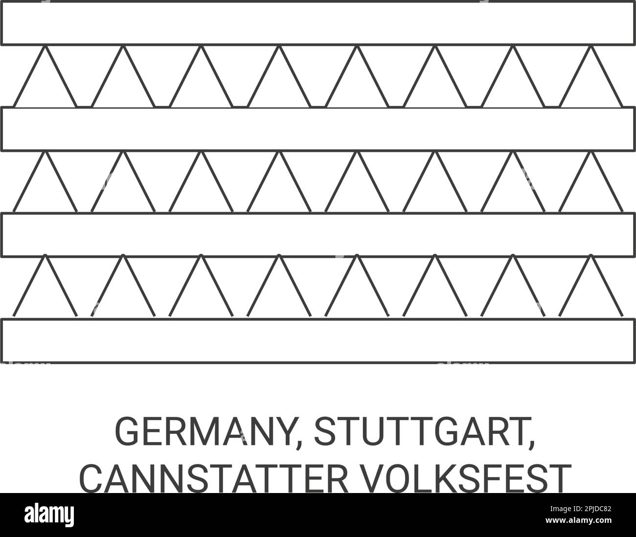 Germany, Stuttgart, Cannstatter Volksfest travel landmark vector illustration Stock Vector